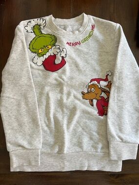 Gray Kids Grinch Sweatshirt - Merry Grinchmas Graphic
